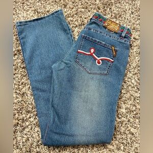 Luxurie Cherry Embroidered Y2K Jeans Sz 30